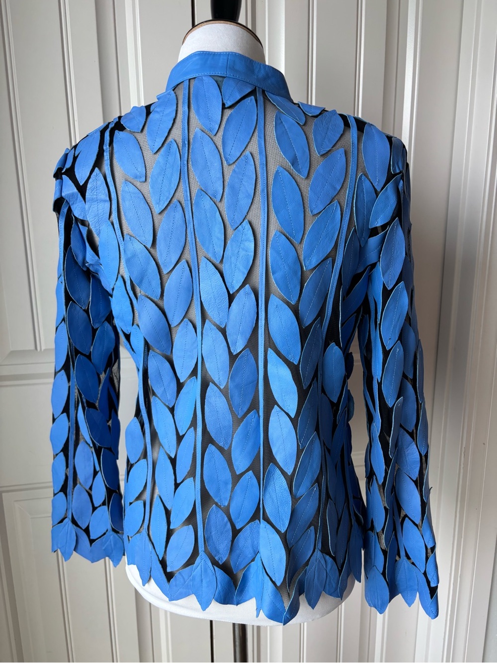 Artisan Dakota West Leather & Mesh Leaf Zip Front Jacket Sz M - Picture 5 of 11